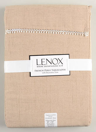French Perle Latte Tan Rectangular Tablecloth 60" X 102"