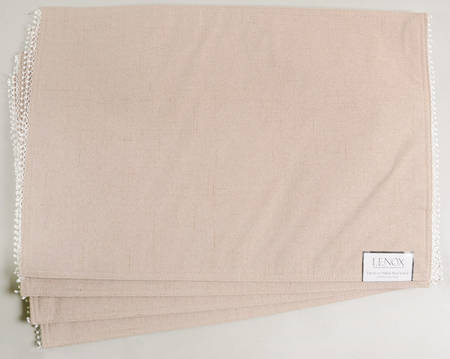 French Perle Latte Tan Cloth Placemat - Set of 4