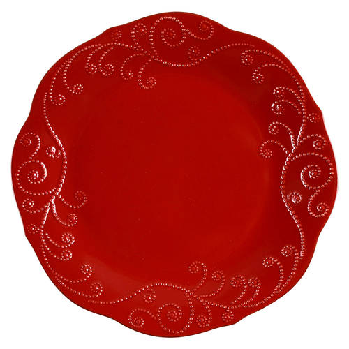 French Perle Cherry Red Dinner Plate