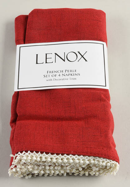 French Perle Cherry Red Cloth Napkin - Set of 4