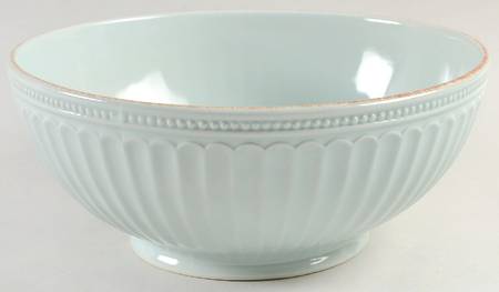 French Perle Groove Ice Blue 10" Round Serving Bowl