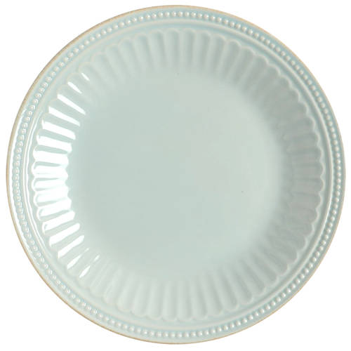 French Perle Groove Ice Blue Accent Luncheon Plate by Lenox