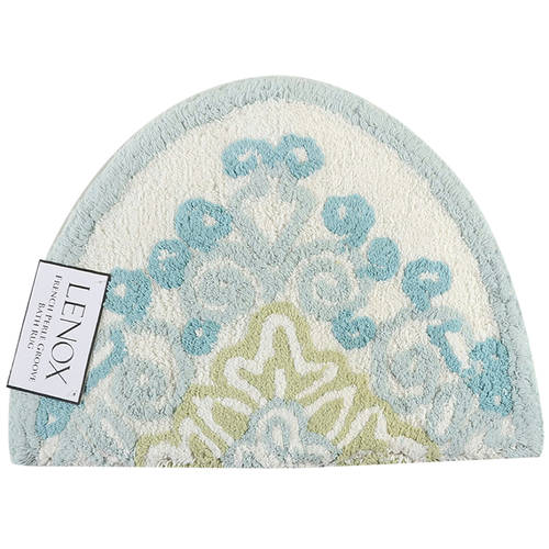 French Perle Groove Ice Blue Bath Rug