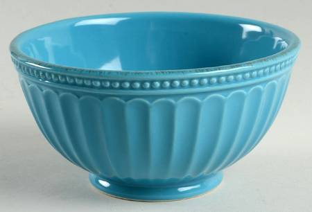 French Perle Groove Peacock Soup/Cereal Bowl