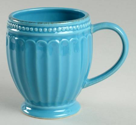 French Perle Groove Peacock Mug