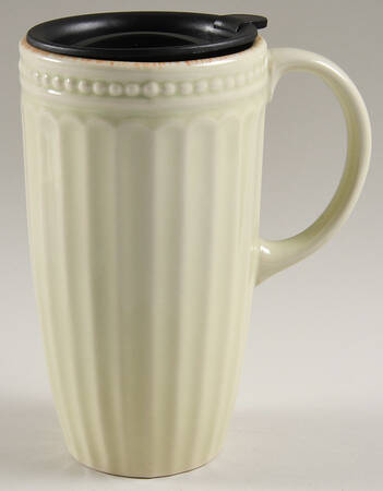 French Perle Groove Thyme Tall Travel Mug & Plastic Lid