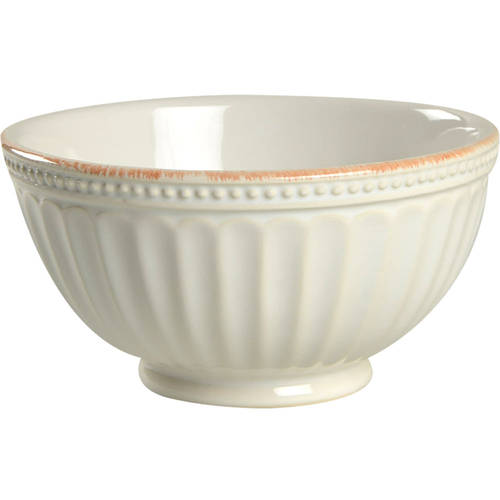 French Perle Groove White Soup/Cereal Bowl