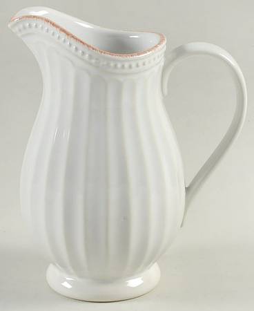 French Perle Groove White 16 Oz Pitcher