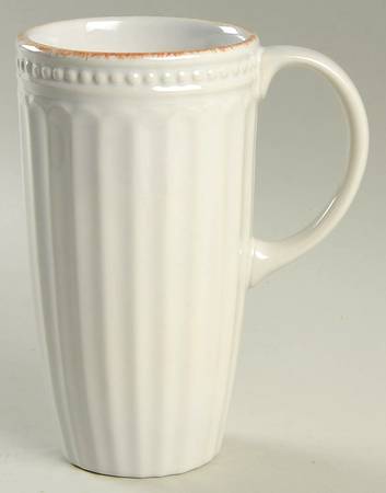 French Perle Groove White Tall Mug