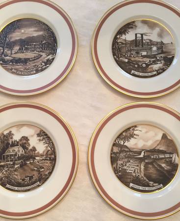 Currier and Ives Prints Dinner Plate