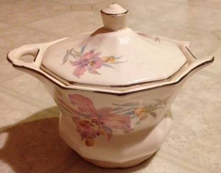 Orchid Sugar Bowl & Lid