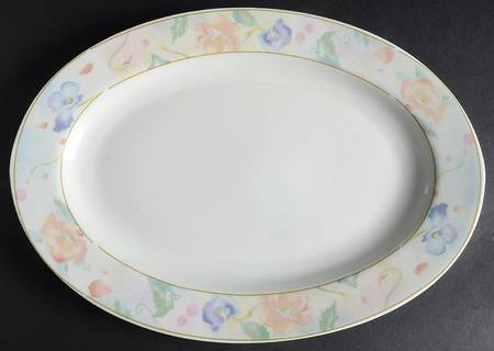 Floral Rhapsody (No Trim) 14" Oval Serving Platter