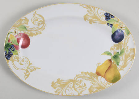 Garden Mural 14" Oval Serving Platter