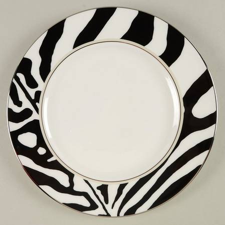 Zebras Platinum Accent Luncheon Plate