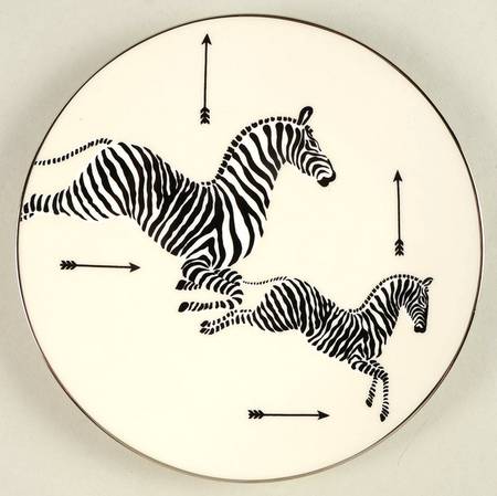 Zebras Platinum Salad Plate