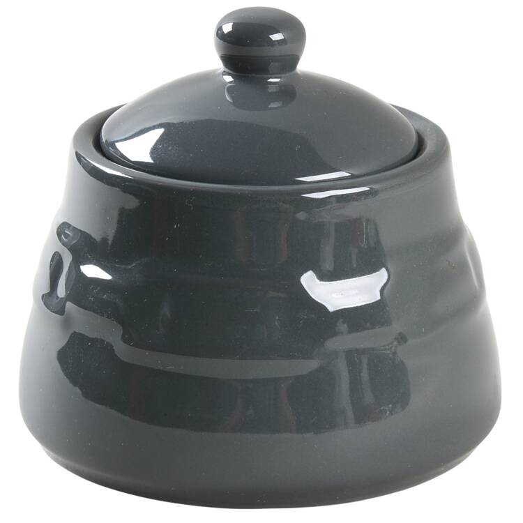 Woven Traditions-Pewter Gray Sugar Bowl & Lid