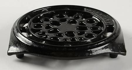 Black 5" Round Cast Iron Trivet