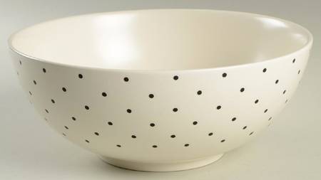 Larabee Dot Cream 9" Round Serving Bowl
