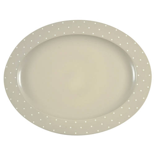 Larabee Dot Grey 16" Oval Serving Platter