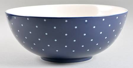 Larabee Dot Navy Blue 9" Round Serving Bowl