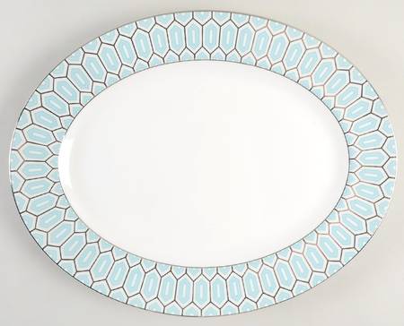 Clara Aqua 13" Oval Serving Platter