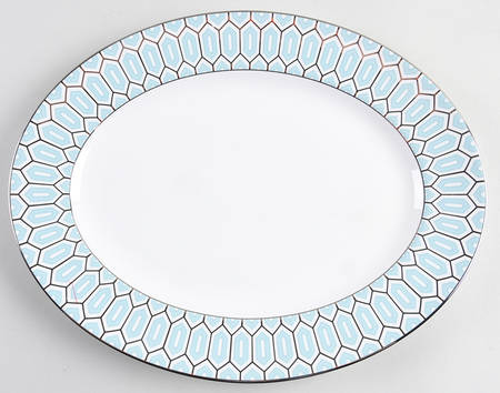 Clara Aqua 13" Oval Serving Platter
