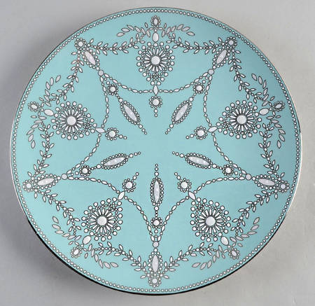 Empire Pearl Turquoise Accent Luncheon Plate
