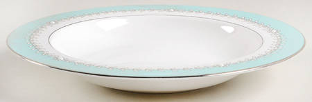 Empire Pearl Turquoise Large Rim Soup Bowl