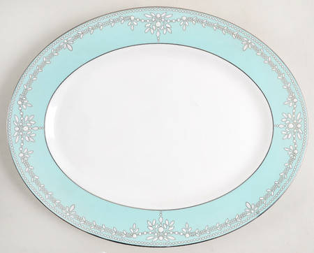 Empire Pearl Turquoise 13" Oval Serving Platter by Lenox