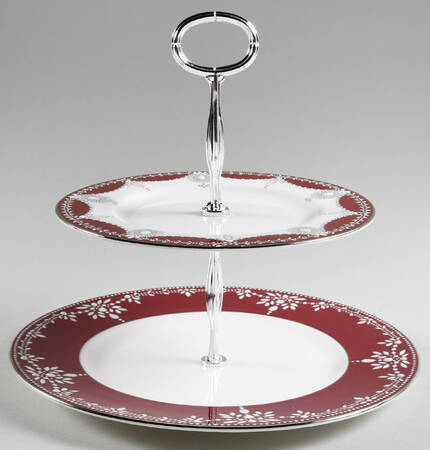 Empire Pearl Wine 6 5/8"-10"  2 Tiered Serving Tray (Dp, Sp) HC