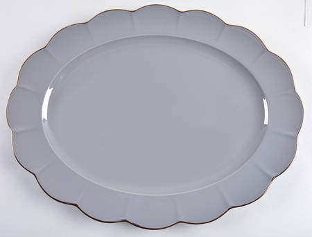 Marchesa Shades Grey 16" Oval Serving Platter