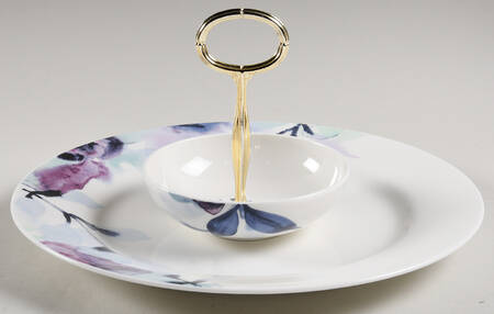 Indigo Watercolor Floral 3 1/4"-3 7/8" Chip & Dip/Veg Set 2 Pce (DP/FR) HC