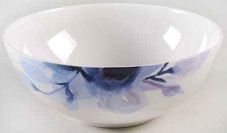 Indigo Watercolor Floral 10" Round Serving Bowl