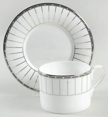 Platinum Onyx Flat Cup & Saucer Set