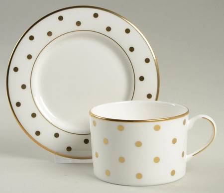 Larabee Road Gold Flat Cup & Saucer Set
