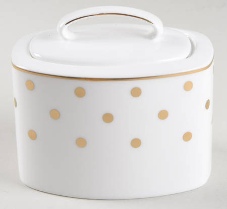 Larabee Road Gold Sugar Bowl & Lid by Lenox