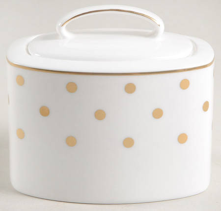Larabee Road Gold Sugar Bowl & Lid