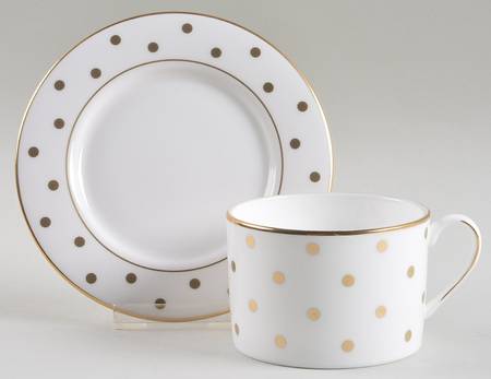 Larabee Road Gold Flat Cup & Saucer Set