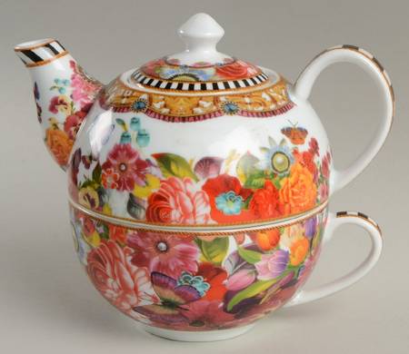 Eliza Stripe Individual Teapot & Lid with Cup