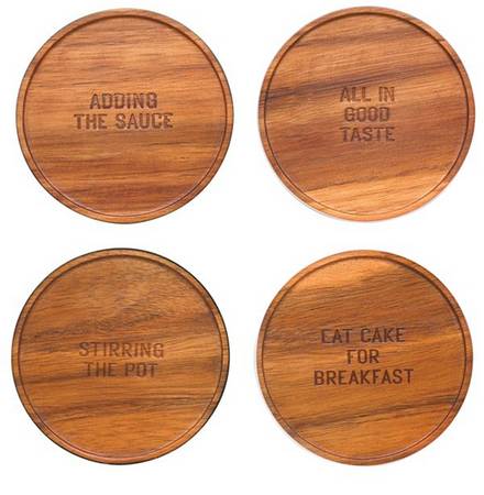 All in Good Taste Wood Coaster - Set of 4