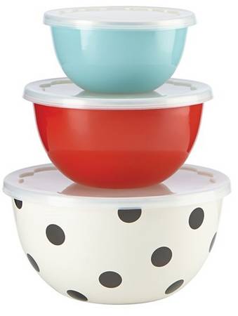 All in Good Taste (3 Pc) Metal Bowl w/Plastic Lid(5 3/4,7 1/4,8 3/4)
