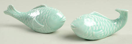 British Colonial Carved Figural Salt and Pepper