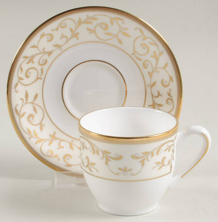 Opal Innocence Gold Flat Demitasse Cup & Saucer Set