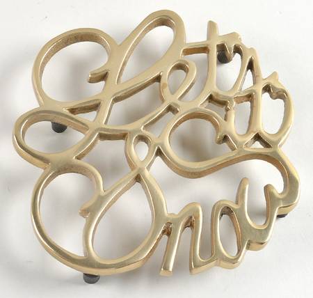Golden Holidays Metal Trivet