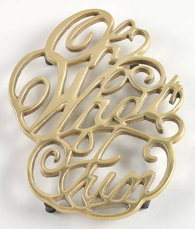 Golden Holidays Metal Trivet