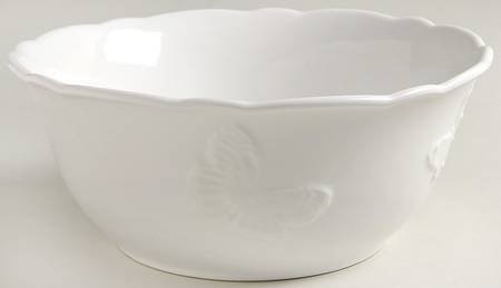Butterfly Meadow Carved (Vanilla) 9" Round Vegetable Bowl