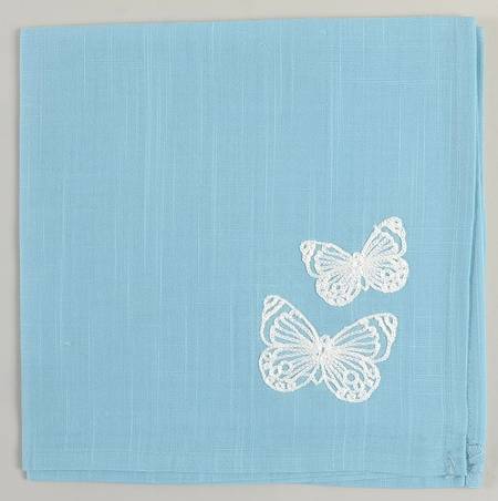 Butterfly Meadow Carved (Blue) Cloth Napkin