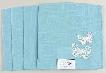 Butterfly Meadow Carved (Blue) Cloth Napkin - Set of 4