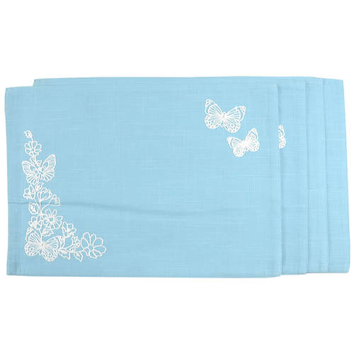 Butterfly Meadow Carved (Blue) Cloth Placemat - Set of 4