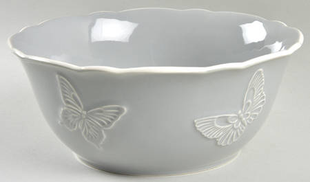 Butterfly Meadow Carved (Slate) 9" Round Vegetable Bowl